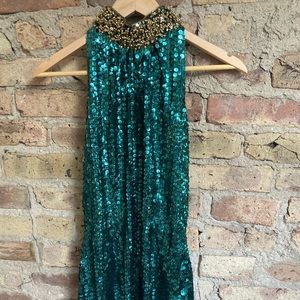 Vintage showstopper sequin high neck dress